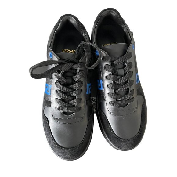 Versace La Greca Black/Blue Sneaker Unisex Womens 1011938, sz 38, 38.5, 39 - Picture 5 of 16